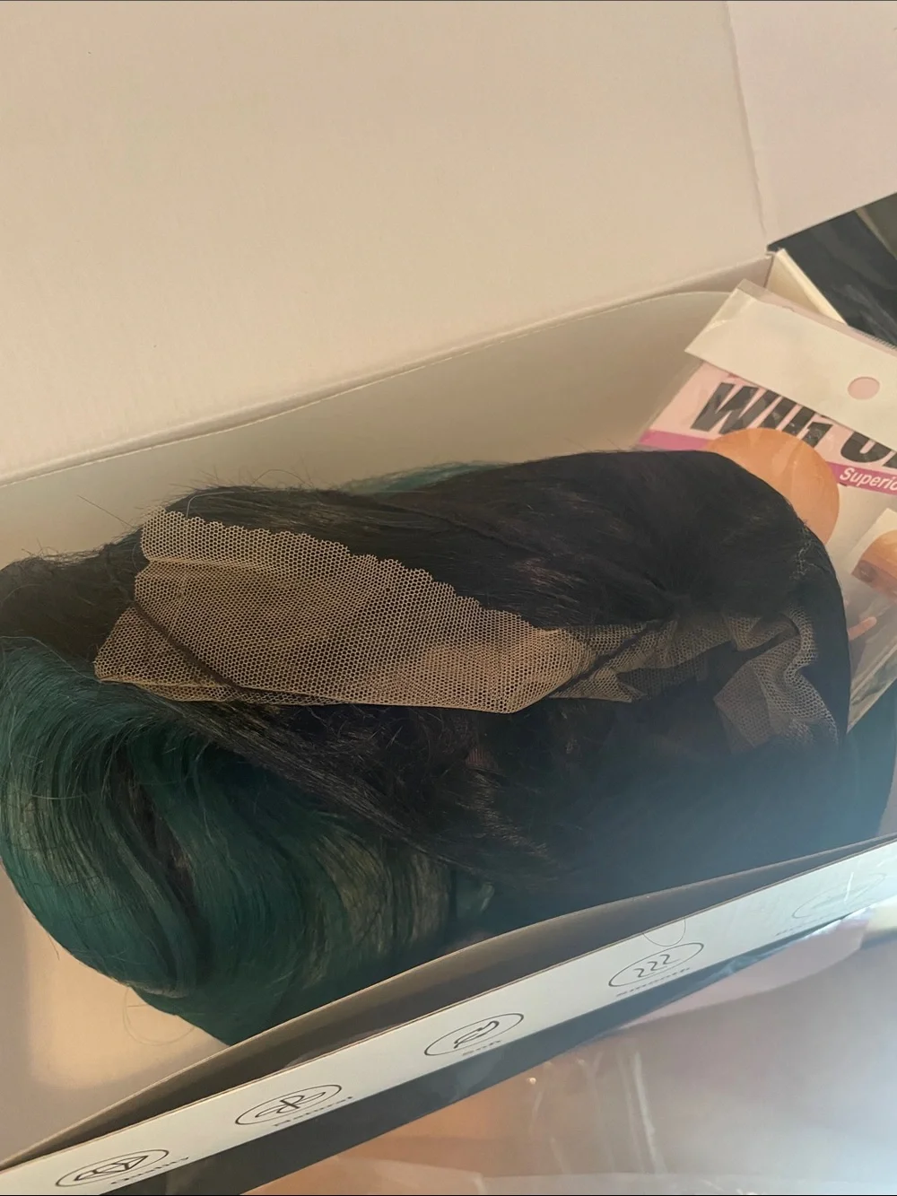 Black to Teal Ombre Synthetic    Lace Front Wig - Women's Hair